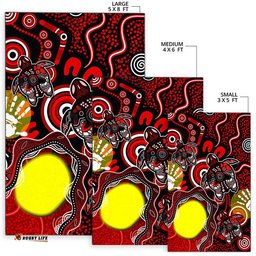 Aboriginal Flag NAIDOC Turtle Area Rug