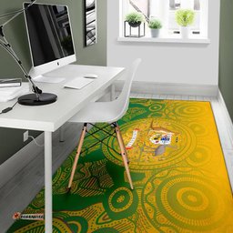Aboriginal Area Rug Australia Rugby and Coat Of Arms Ver01