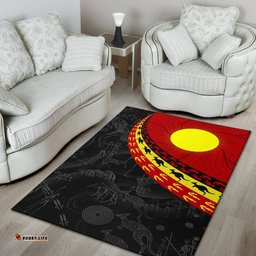 aboriginal area rug indigenous flag circle dot painting tee aussie