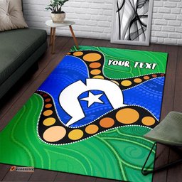 Custom Torres Strait Islands Area Rug Flag with Aboriginal Patterns