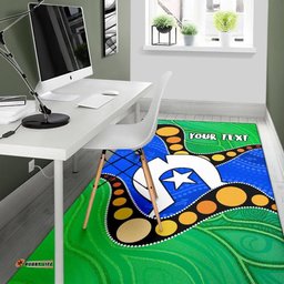 Custom Torres Strait Islands Area Rug Flag with Aboriginal Patterns