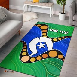 Custom Torres Strait Islands Area Rug Flag with Aboriginal Patterns