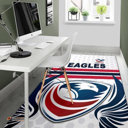 USA Rugby Area Rug Eagles Simple Style White