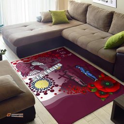 sea eagles anzac day area rug indigenous lest we forget tee aussie