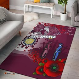 sea eagles anzac day area rug indigenous lest we forget tee aussie
