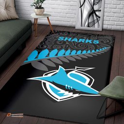 cronulla sutherland sharks area rug rugby maori nrl tee aussie