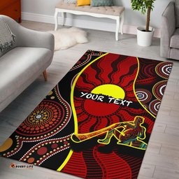 Custom Area Rug Australia Aboriginal Dots With Didgeridoo