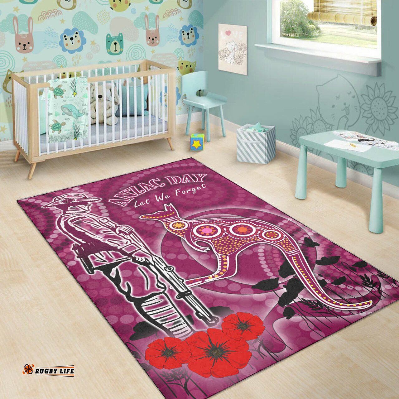 Maroons Rugby Area Rug ANZAC Maroons Rugby Area Rug