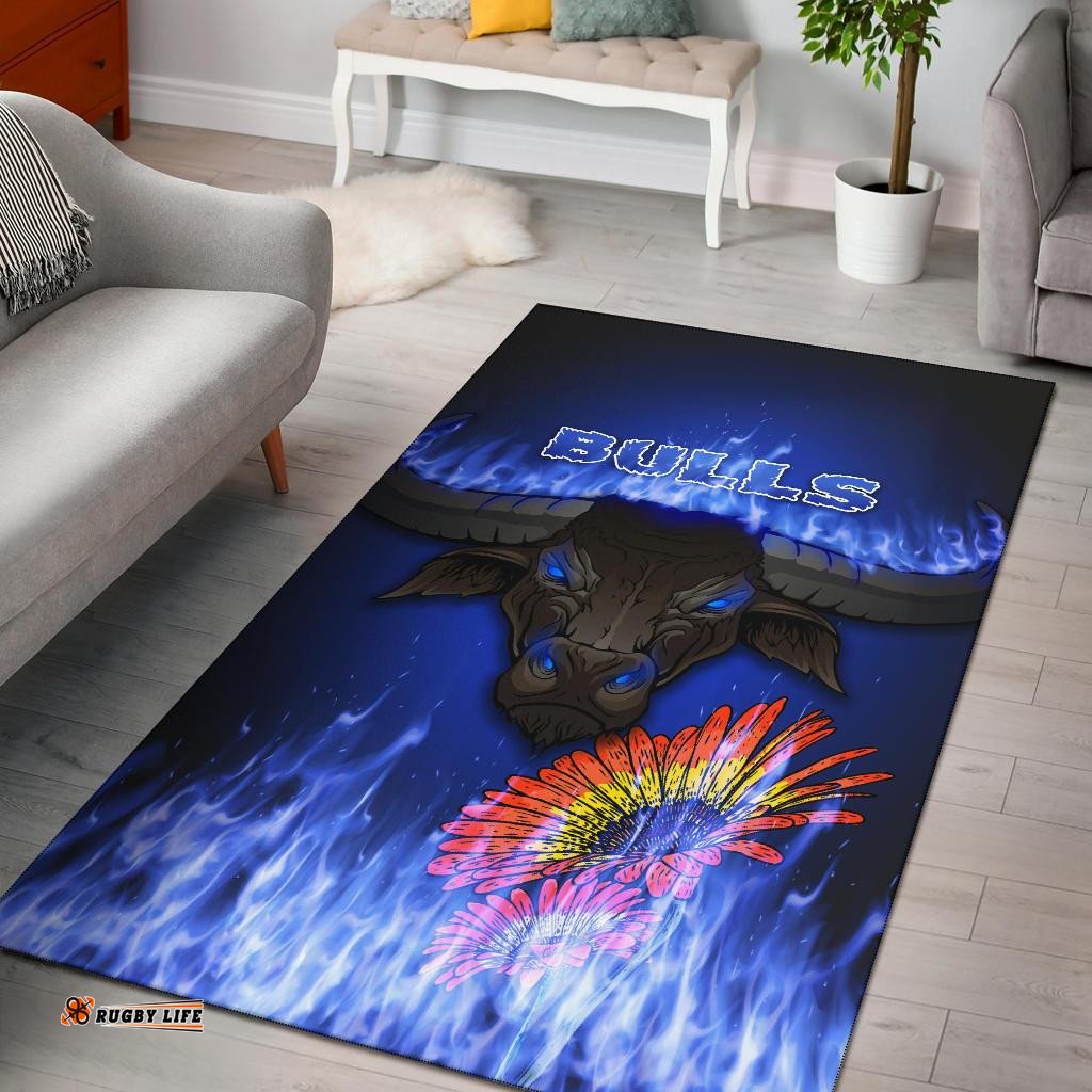 Blue Super Rugby Area Rug Bulls Barberton Daisy