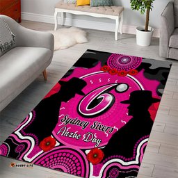 Sydney Sixers ANZAC 2024 Area Rug Lest We Forget Poppy Mix Camouflage