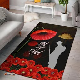 ANZAC Area Rug Remembrance Poppy Flowers