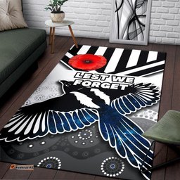 Magpies Area Rug Collingwood ANZAC Day Special Version 2
