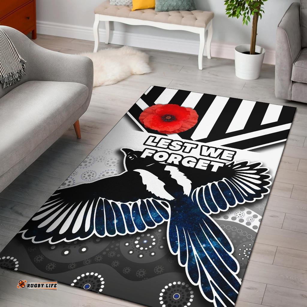 Magpies Area Rug Collingwood ANZAC Day Special Version 2