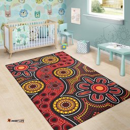 Aboriginal Area Rug Indigenous Patterns Ver11