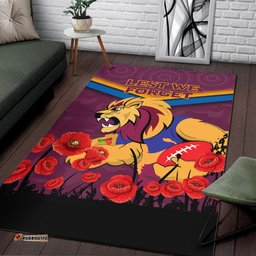 Brisbane Lions ANZAC Day Area Rug Indigenous Art