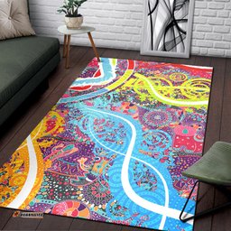 Aboriginal Art Colorful Vibes Area Rug Indigenous