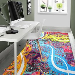Aboriginal Art Colorful Vibes Area Rug Indigenous