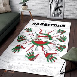 Rabbitohs Indigenous Area Rug Animals Aboriginal