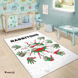 Rabbitohs Indigenous Area Rug Animals Aboriginal