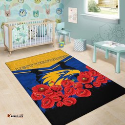 eagles anzac day indigenous art area rug tee aussie