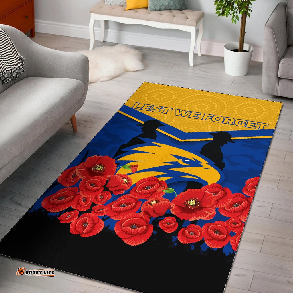 eagles anzac day indigenous art area rug tee aussie