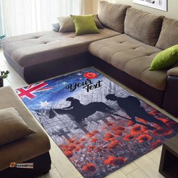 Custom ANZAC Day Area Rug Lest We Forget Vintage Poppies