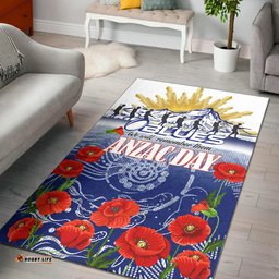 Blues Rugby Area Rug Custom ANZAC Blues Rugby Mountain Style Area Rug