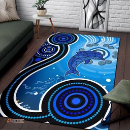 Aussie Aboriginal Area Rug Dolphin And Aboriginal Dot Patterns