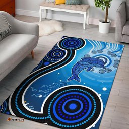 Aussie Aboriginal Area Rug Dolphin And Aboriginal Dot Patterns