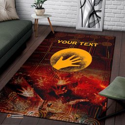 Custom Aboriginal Area Rug Indigenous Flag Hand Art