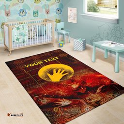 Custom Aboriginal Area Rug Indigenous Flag Hand Art