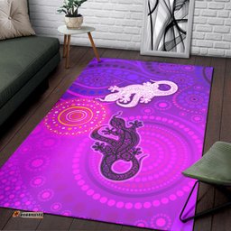 Aboriginal Art Lizards Area Rug Indigenous Unique Vibes