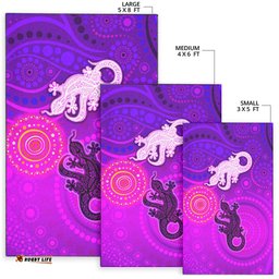 Aboriginal Art Lizards Area Rug Indigenous Unique Vibes