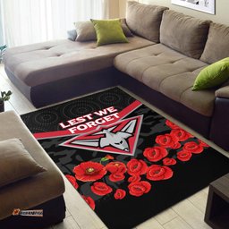 essendon bombers anzac day area rug indigenous art tee aussie