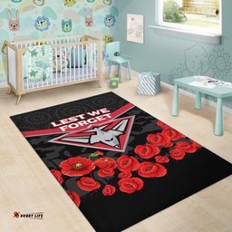 essendon bombers anzac day area rug indigenous art tee aussie