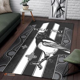 Custom Personalised Magpies Indigenous Area Rug We are the Champions
