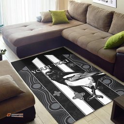 Custom Personalised Magpies Indigenous Area Rug We are the Champions