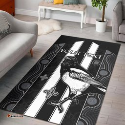 Custom Personalised Magpies Indigenous Area Rug We are the Champions