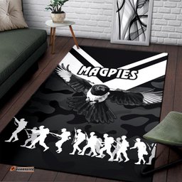 Western Suburbs Magpies Area Rug ANZAC Vibes Black