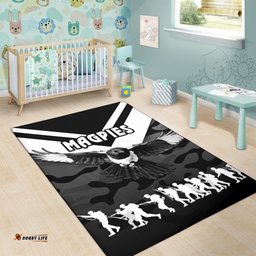 Western Suburbs Magpies Area Rug ANZAC Vibes Black