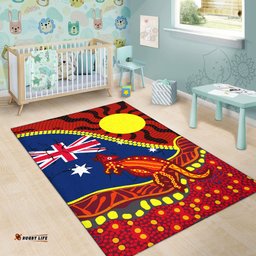 Australia Day Indigenous Art Area Rug