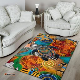 Aboriginal Area Rug Turtle Indigenous Art