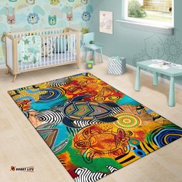 Aboriginal Area Rug Turtle Indigenous Art