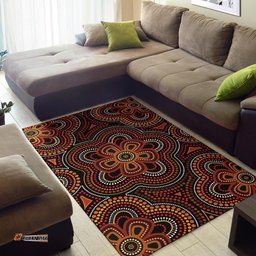 ABoriginal Area Rug Aboriginal Dot Painting Flowers Style Ver02