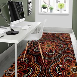 ABoriginal Area Rug Aboriginal Dot Painting Flowers Style Ver02