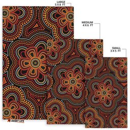 ABoriginal Area Rug Aboriginal Dot Painting Flowers Style Ver02