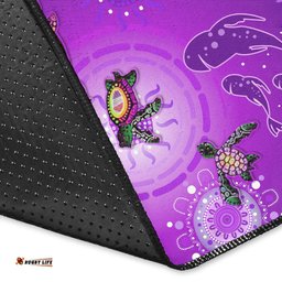 australian aboriginal area rug happy turtle family version purple tee aussie