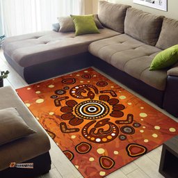 Aboriginal Area Rug Baby Kangaroo And Dot Painting Patterns