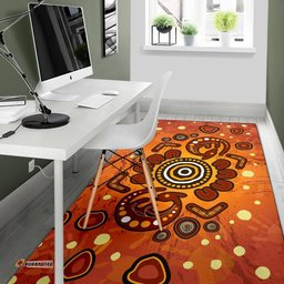 Aboriginal Area Rug Baby Kangaroo And Dot Painting Patterns