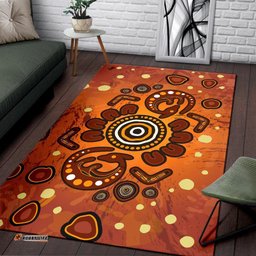 Aboriginal Area Rug Baby Kangaroo And Dot Painting Patterns